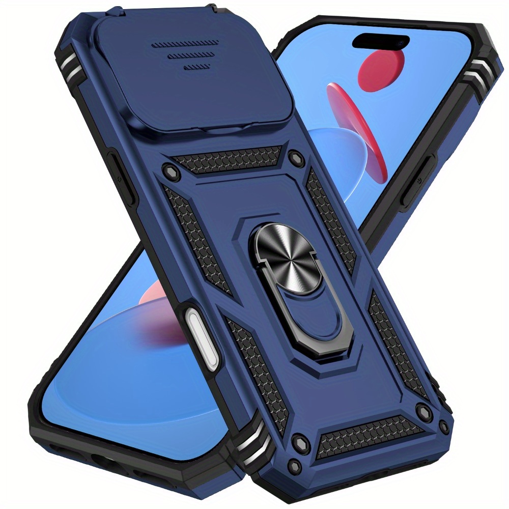 Phone case: Brand new iPhone 17 series shock-absorbing double-layer metal  stand case with sliding cover, compatible with iPhone 17 Pro Max, Pro, 17  Air, 16, 15, 14, 13, 12 series, designer phone case, ...