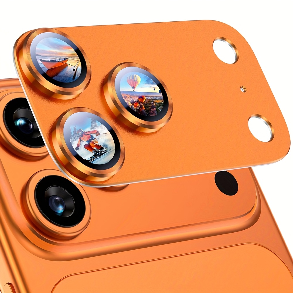 E-shop 2er-Pack Originalfarbe Metall-Kameragehäuse für iPhone 17 Pro Max/17 Pro | Objektivschutz aus gehärtetem Glas, kratzfest, schlankes Design,