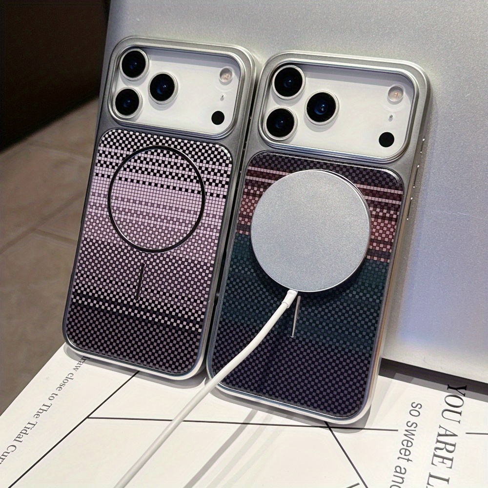 - style magnetic phone case compatible with iphone 17 pro max, iphone 17 pro, iphone 17 air, and iphone 17. it features a textured back panel for a comfortable touch, a   magnetic area for worry - free daily charging, and perfectly combines fashion and practicality., wireless charging,  , modern accessory, durable construction, protective cover, compatible, tech enthusiasts, fashionconscious   Product details 2