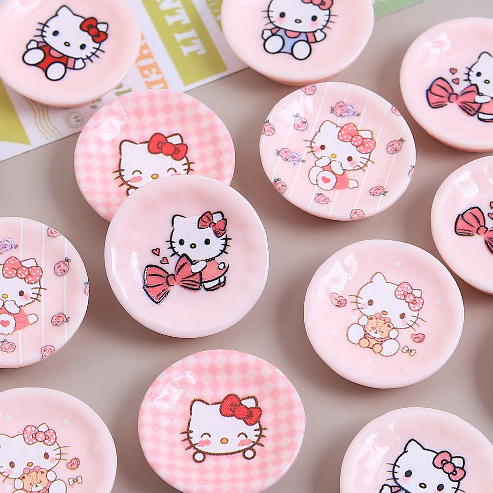 E-shop 12 Stk. gemischtes Kätzchen-Harz-Zubehör, niedliche Katzen-Miniaturteller mit Fliege, kreatives DIY-Zubehör mit Cremekleber,
