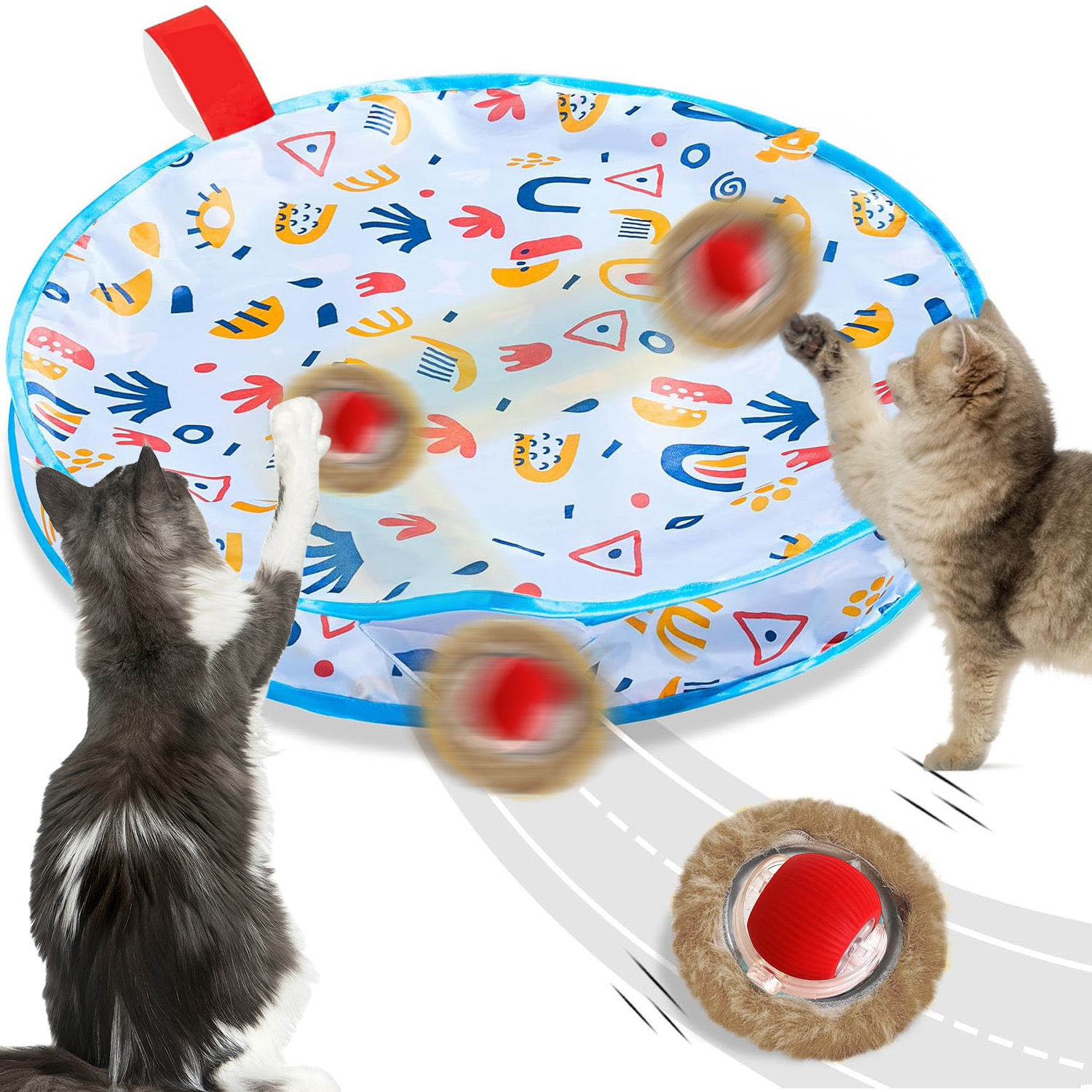 Moving Ball Interactive Cat Activity Mat, Fun Playmat For Indoor Cats