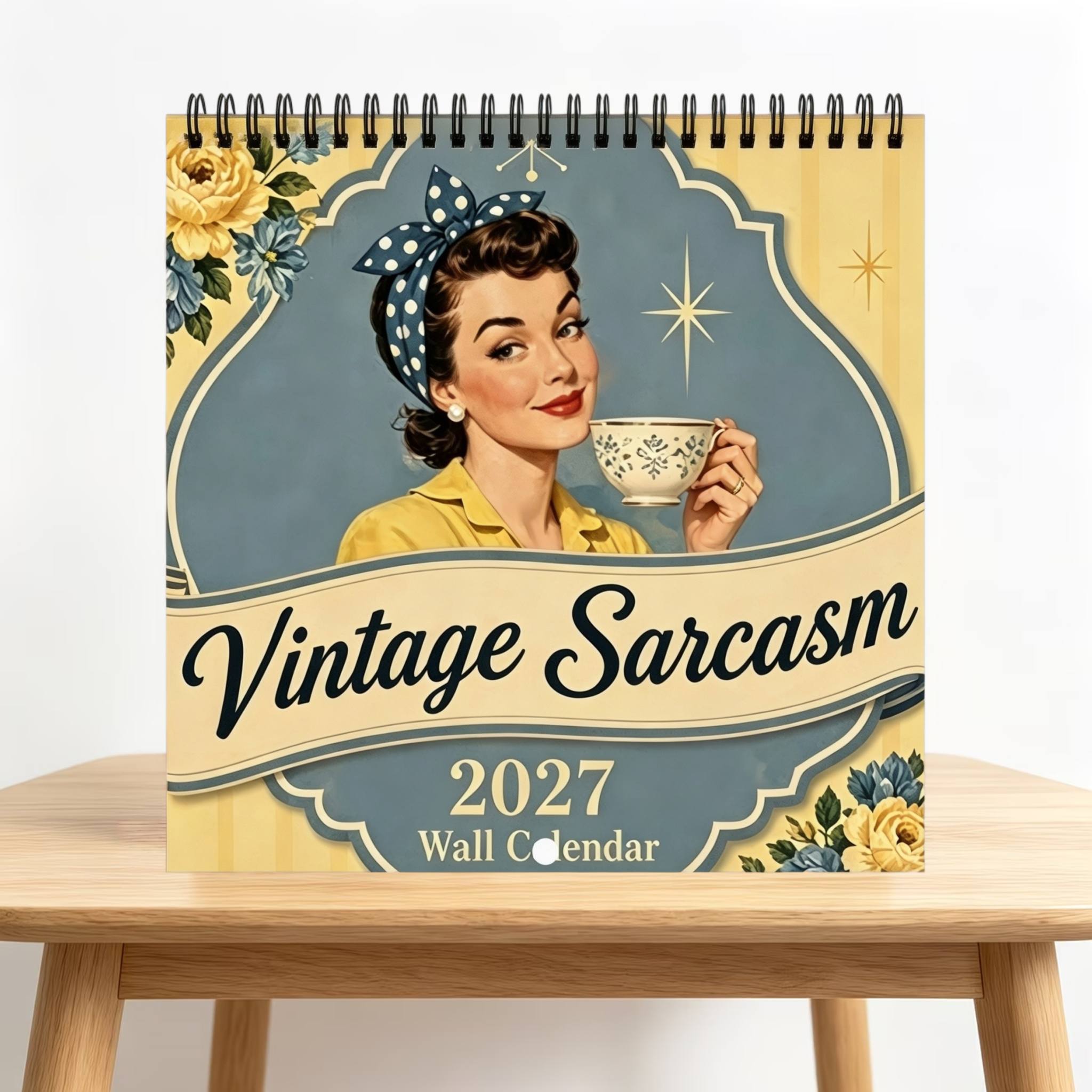 TEMU : 12-month Double-sided (page) Thick Paper, 8.3x8.3 Inches Vintage Sarcasm Theme Wall Calendar | Colored Design, Suitable For Personal Planning