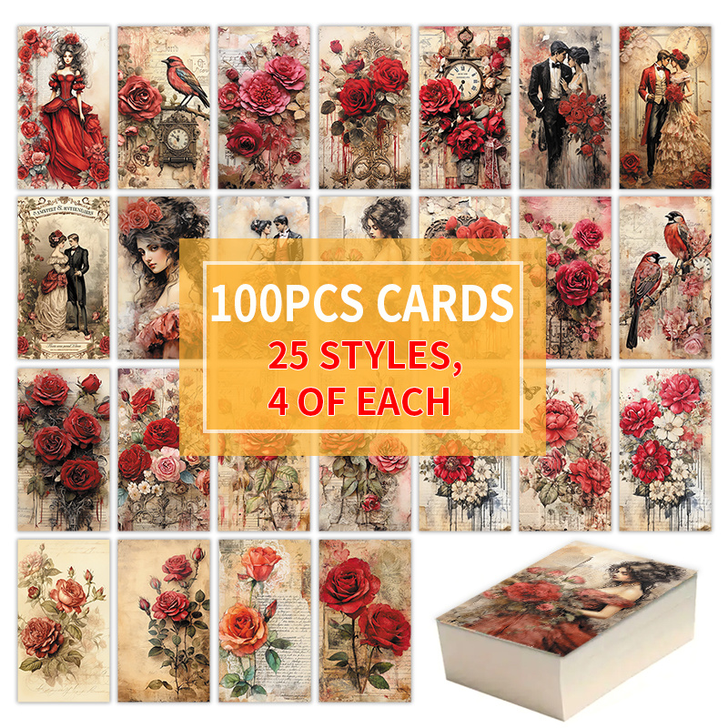 

100pcs Cards - Valentine's Day, Easter & | Shabby | Ideal , Family &