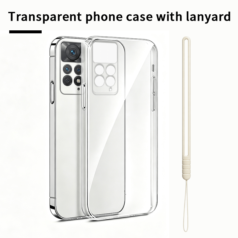 TEMU Phone Case - Suitable For Redmi Note 11 4g Phone Case [] Transparent Case With Lanyard, Protective Cover, Soft Case, Easy To Clean, Flexible And