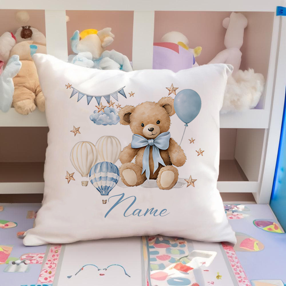 Image of Personalized Cute Bear Series Pillowcase, Customized Bear And Pillows, Beautiful Room Decoration, Room Bed Sofa Pillowcase, Suitable For Birthday Gifts (no Pillow Core)