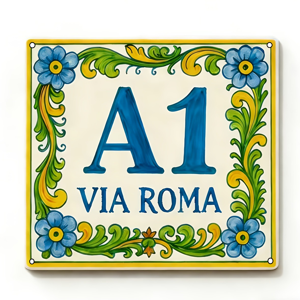 TEMU 1 Custom Retro Number | Personalized Floral , Wall Mounted, Uv Coated, Adhesive Back For . Versatile . Used As Mailbox Sign, Road Guidance,
