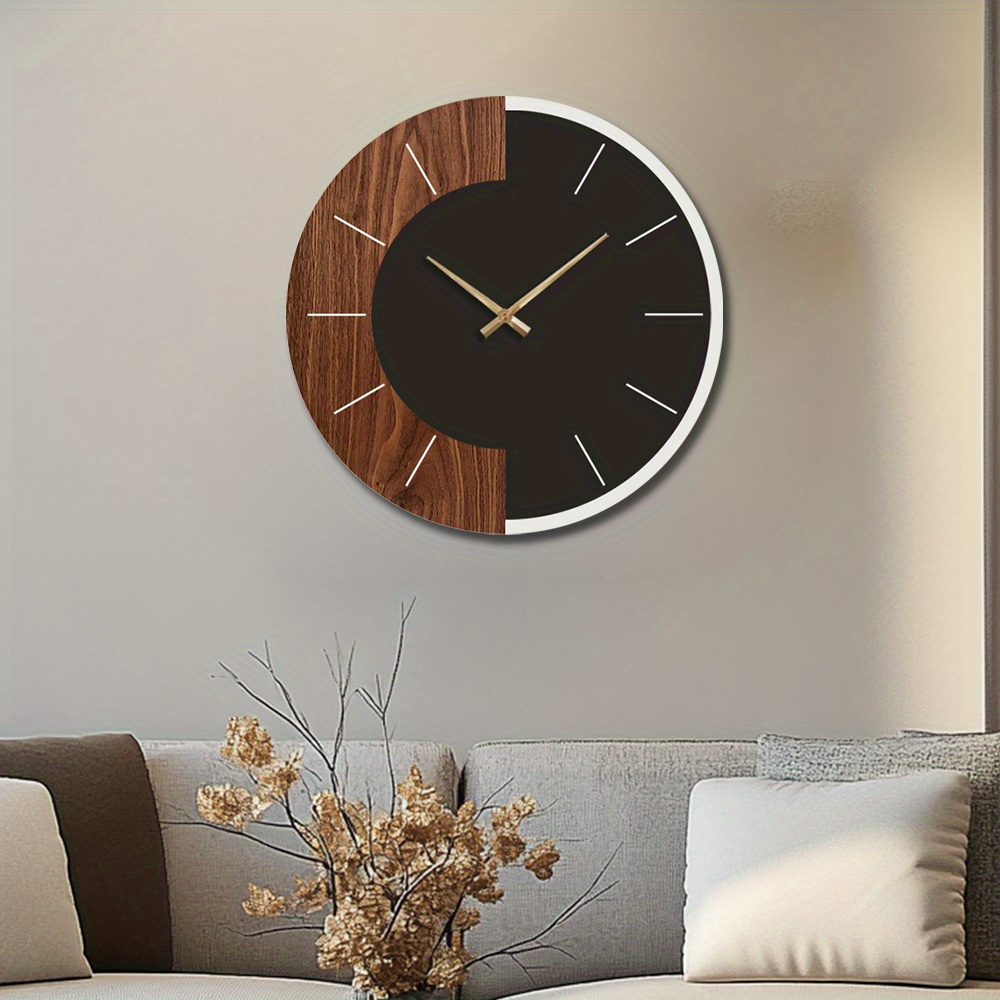 Artistic Silent Round Wall Clock Made of Wood, Battery-Operated, Perfect for Home Decoration in Sizes 14, 16, And 45.72 cm. Ideal for Enhancing The Decor of Kitchens, Living Rooms, Bedrooms, And Offices