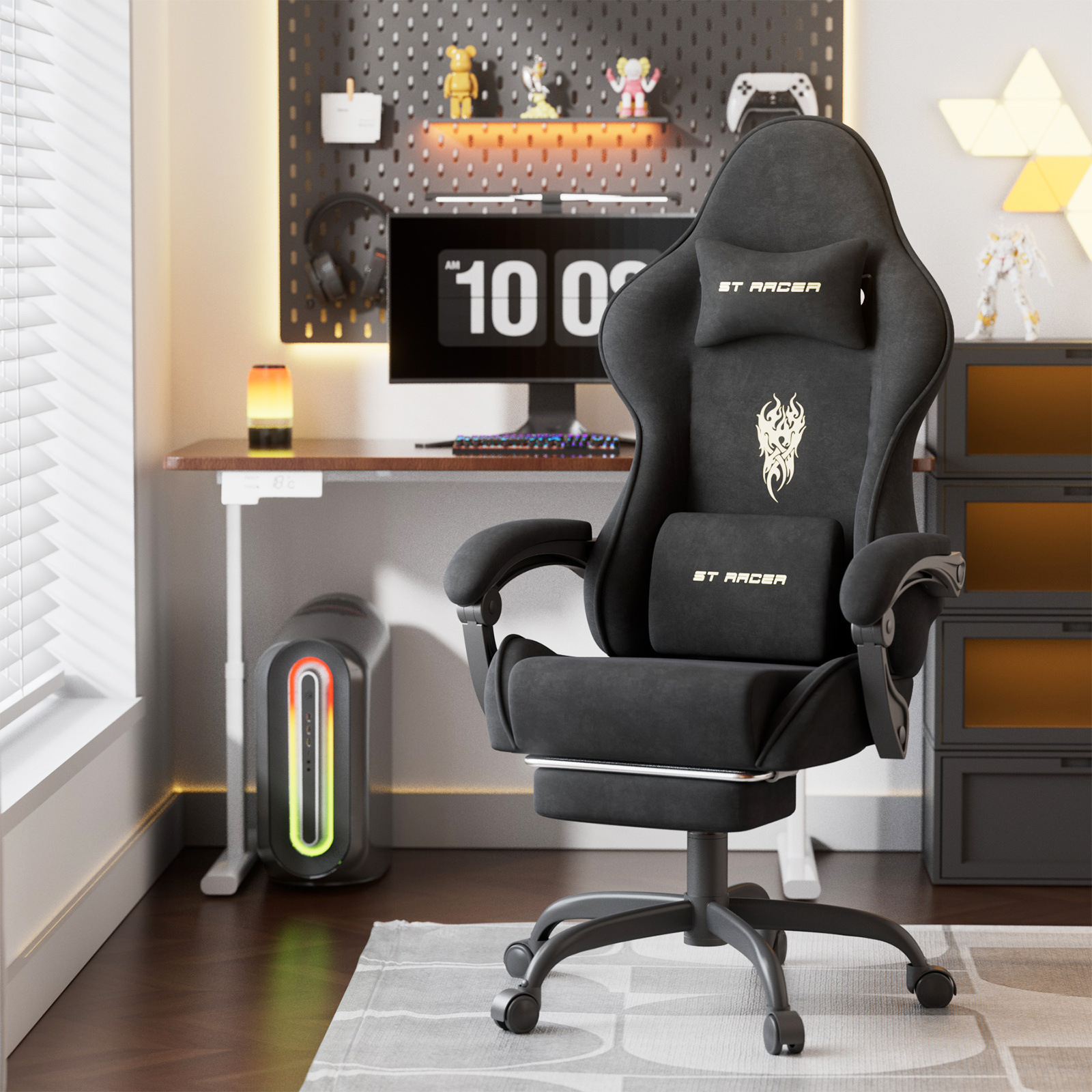 Image of Ezmbl Gaming Chair, Computer Chair, Ergonomic Gaming Chair With Foot Pedals, Office Chair, Ergonomic Computer Chair With Lumbar Support, The Top For Gifts, Home Office Chair