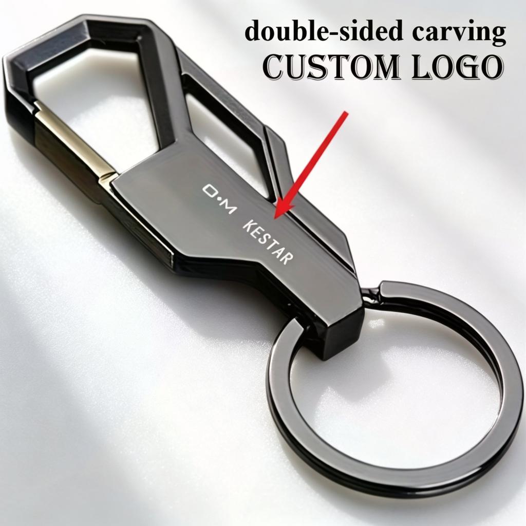 TEMU Custom Double Sided Engraved Car Keychain For Men, Black Golden Alloy Anti Pendant, Custom License Plate, Phone Number, Logo And Personalized