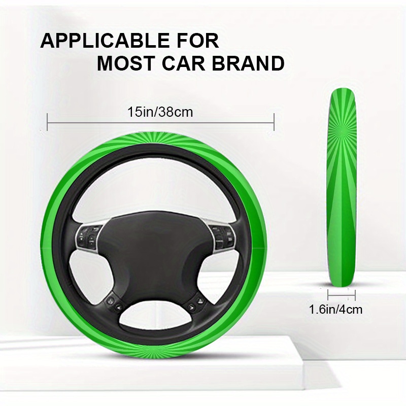 TEMU 1 Radiating Stripe Car Steering Wheel Cover, Universal Steering Wheel Protector, Comfortable And For Daily Commuting Or Long Drives, Easy To