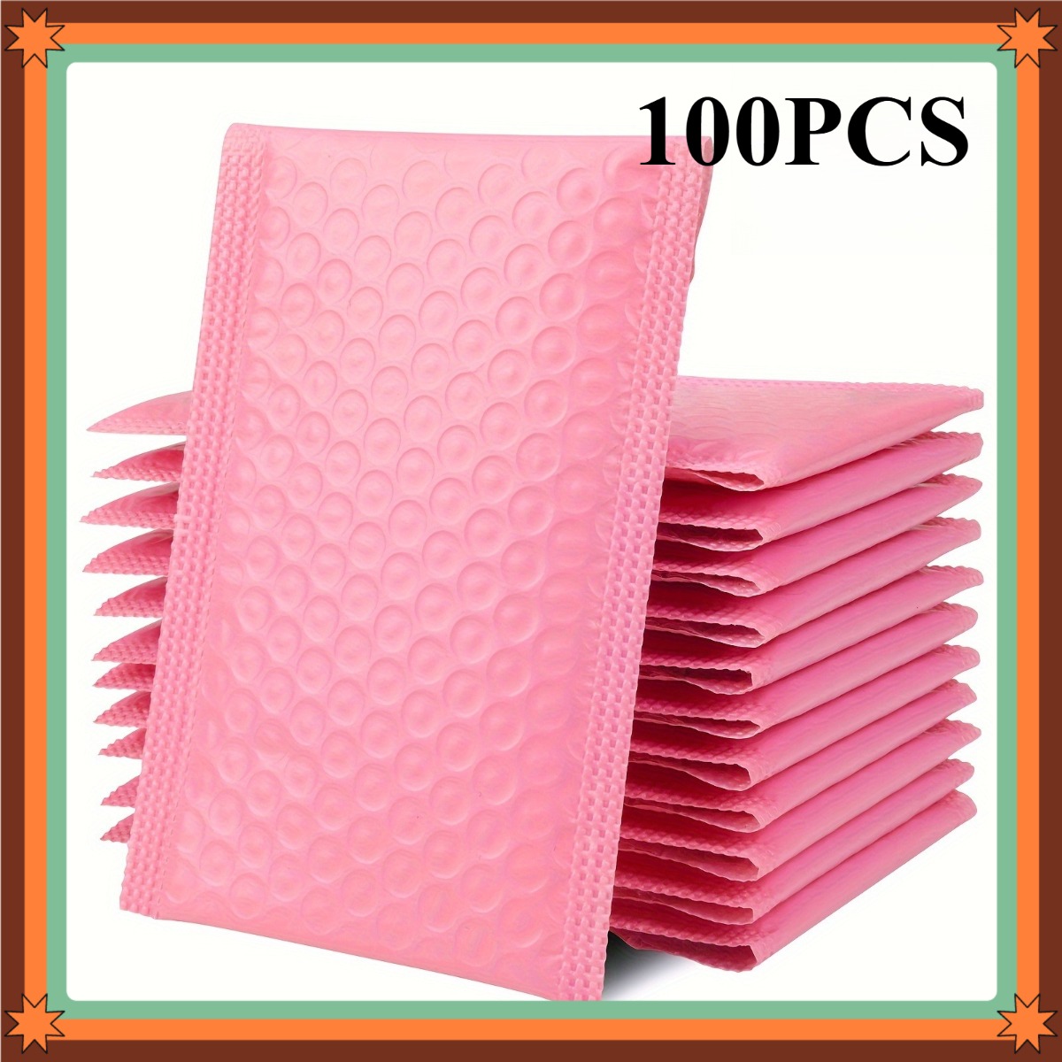 TEMU 100pcs 4.5×7.5 Inch Light Pink Self-adhesive Lined Bubble Mailers, Lightweight Shockproof Cushioning Mailing Pouches, Suitable For Small Package