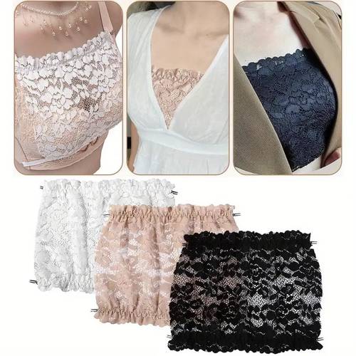 new elegant lace womens vest for low neck modest splicing bra padding lace trim lace edge