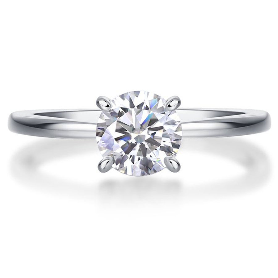 S925 Silver Couple Rings with Moissanite, Elegant Gift Box