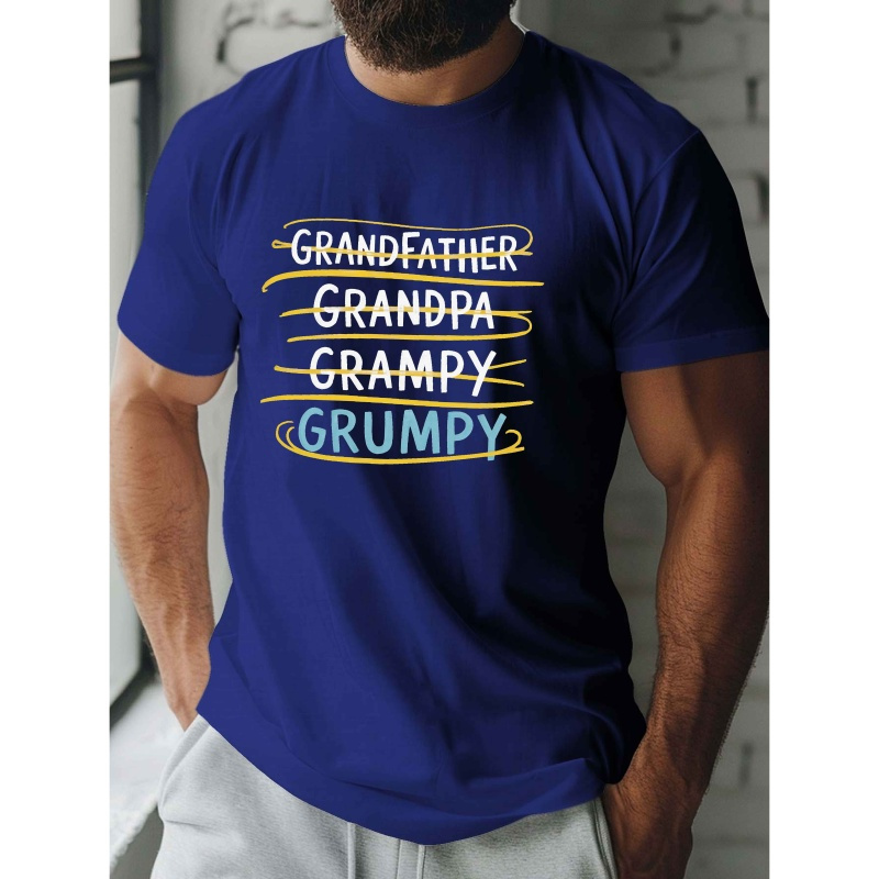 

1pc T- Grandfather , Polyester Slight , Pattern, Regular Adults - Summer Tee