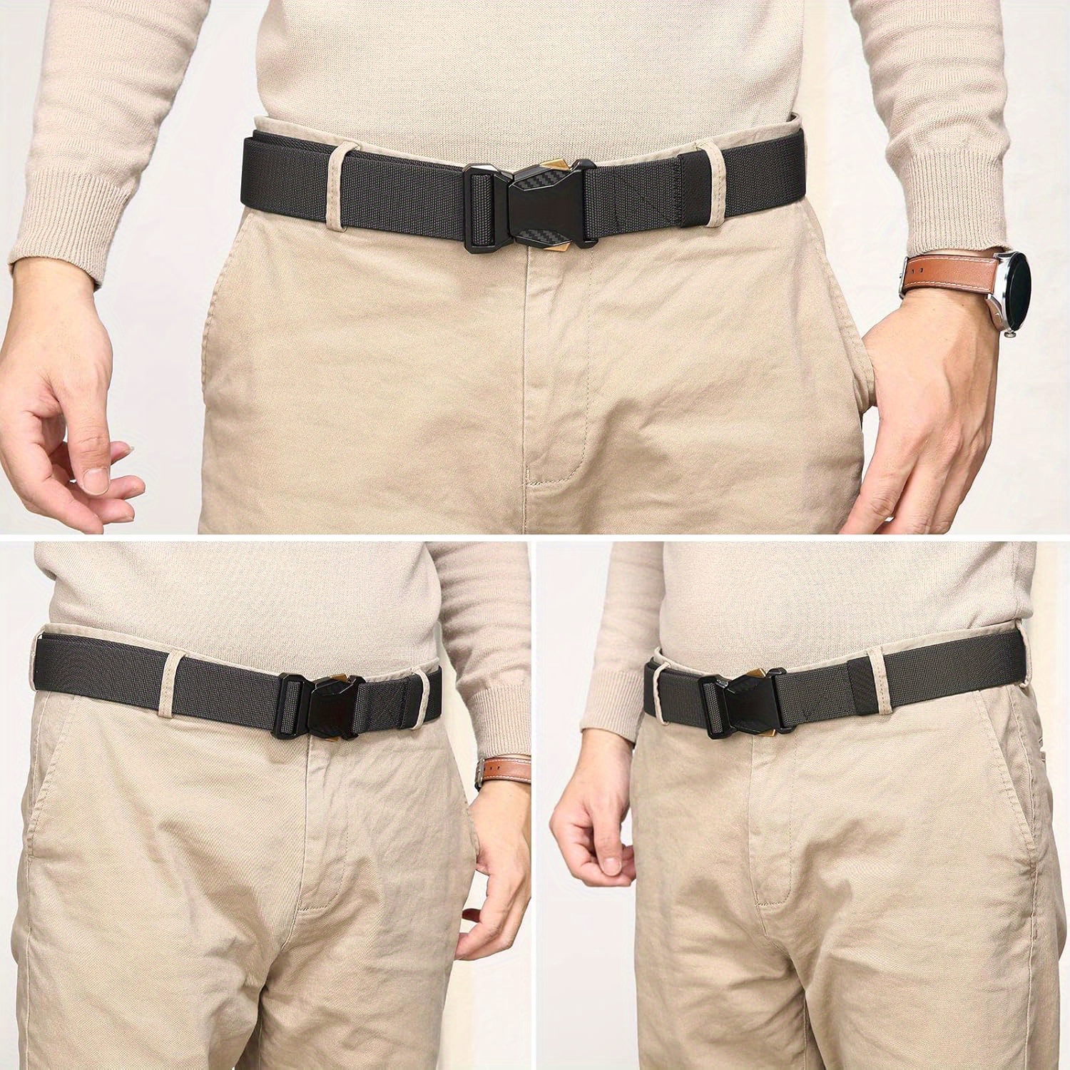 3pcs Tactical Belts Quick Release Buckle Durable Polyester