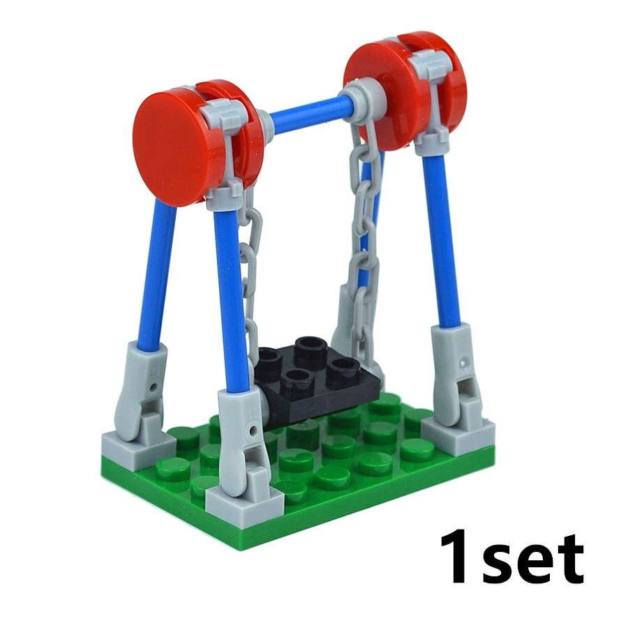 Technical Bricks Additions Swing With Chain Plate Model Building Blocks Playground Scene Toy For Kids Room Gifts
