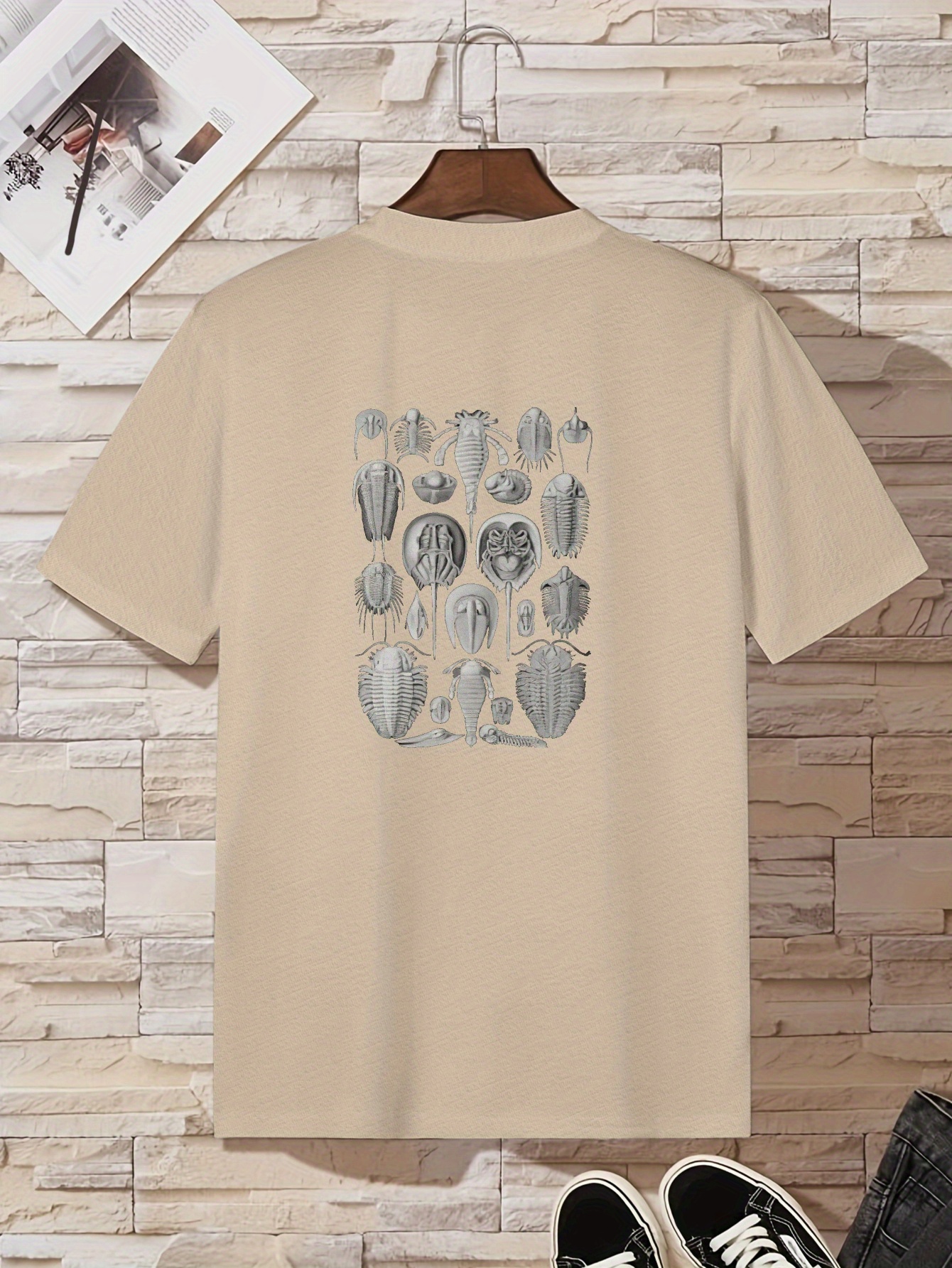 camiseta manga corta hombre estampado retro diseño Temu Chile