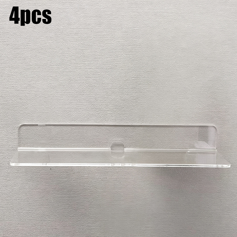 TEMU 1/2/4pcs L-shaped Thickened Acrylic Floating Shelf, Transparent Wall-mounted Invisible Shelf For Wall Storage, Clear Shelf For Makeup, Photos,