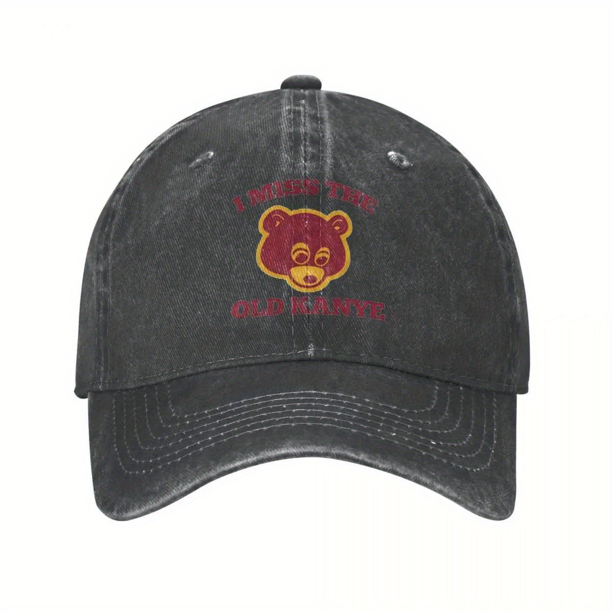 Vintage Cotton Baseball Cap, &quot;I Miss The Old Kanye&quot; Print, Adjustable Snapback Hat, 100% Cotton, Unisex Sports Style, Casual Outdoor Headwear