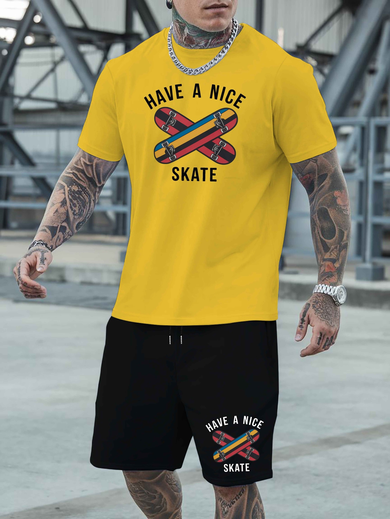 costume shorts à manches courtes skate jeunes Temu Mauritius