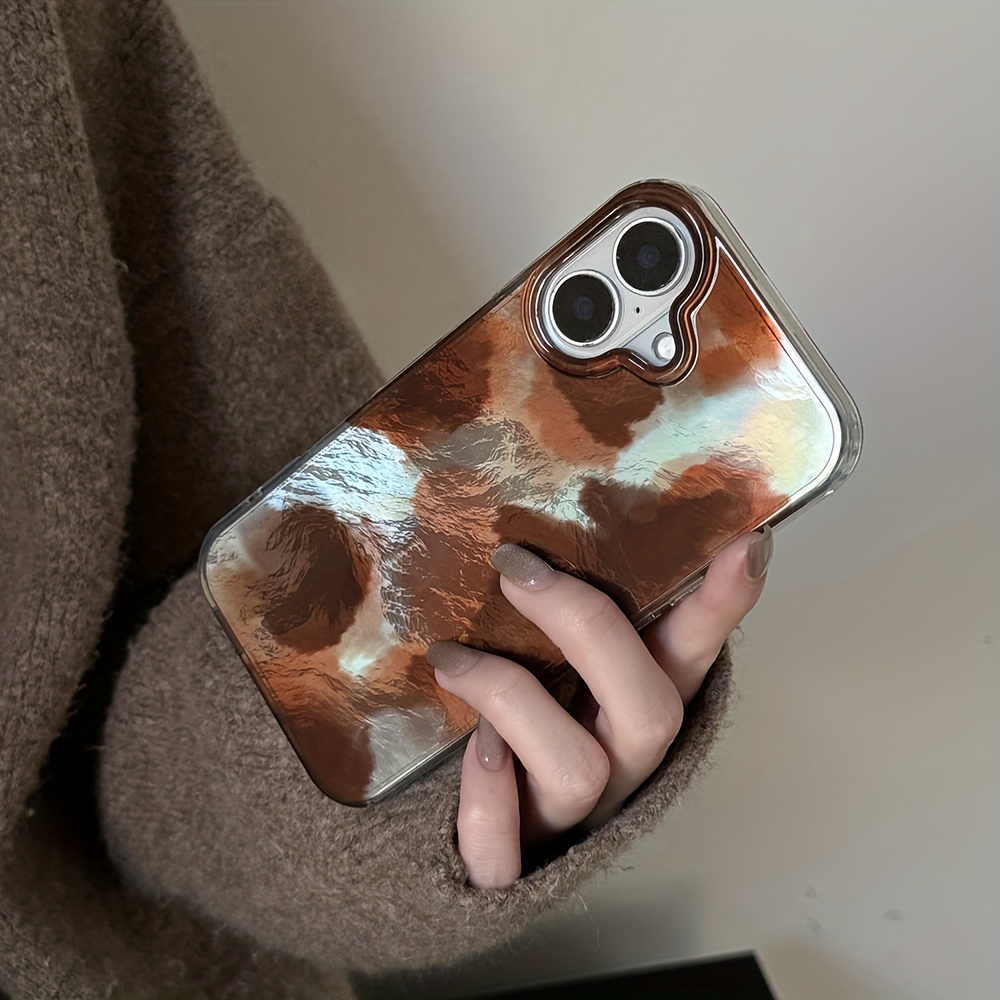 TEMU Phone Case - This Is An Amber Feather Yarn Lens Semi-pack Suitable Series Iphone 14pro Phone Case 13 Protective Case 11/12 Suitable For Iphone