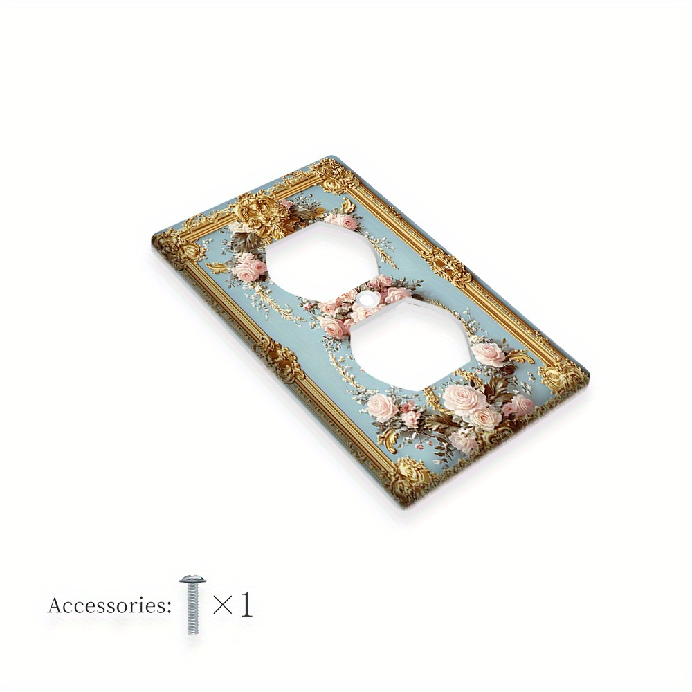 TEMU 1 pièce Plaque Murale Style Européen Moderne, Cache Prise Décoratif pour Chambre, Cuisine et Maison, Accessoire de Décoration Unique pour
