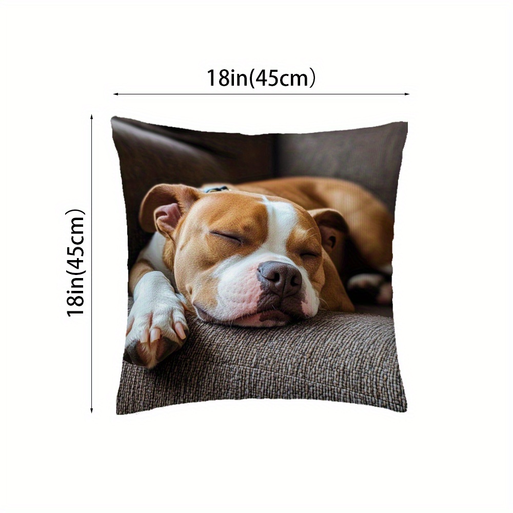 TEMU 1pc American Staffordshire Terrier Dog Bed Pillowcase - Double-sided Breed Design, Hidden Zipper Cover (no Insert), Machine-washable Pet-themed