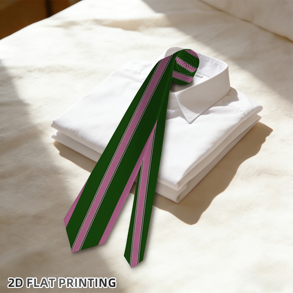 TEMU 1pc Men's Pink Striped Tie Suitable For Weddings, Parties, Themed Events & Daily Wear - Flat Casual Necktie With Stripes, Machine Washable,