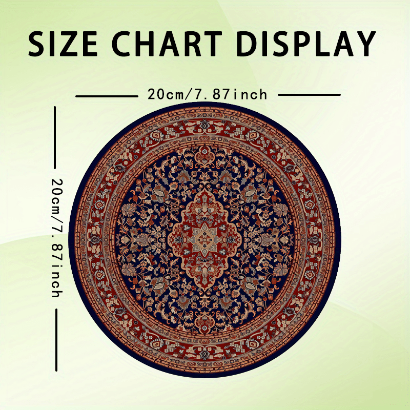 Image of Elegant Persian Floral Round Mouse Pad Vintage Oriental Small Desk Mat With Non-slip Rubber Base For Office And Home Mouse Mat For Computer Laptop Gift For Boyfriend And Girlfriend Size7.87*7.87inch