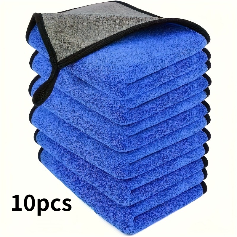 Image of Set Of 10 Microfiber Cloths For Car Cleaning, Perfect For Washing And Drying, Ideal For Detailing - A Great Gift For Father's Day