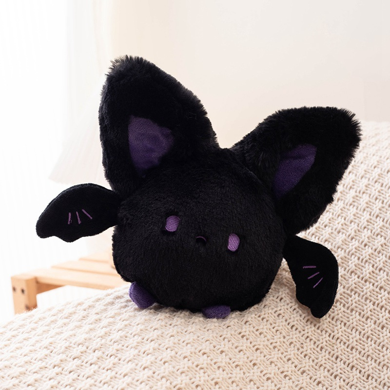 TEMU Bat Plush Toy - Soft Chewable Bat Doll For , Cute Black, Puppy & Kitten Chewer, Non-toxic Plushie Gift For Pranks & Year-, Cat Play Accessory, Cartoonish Design,