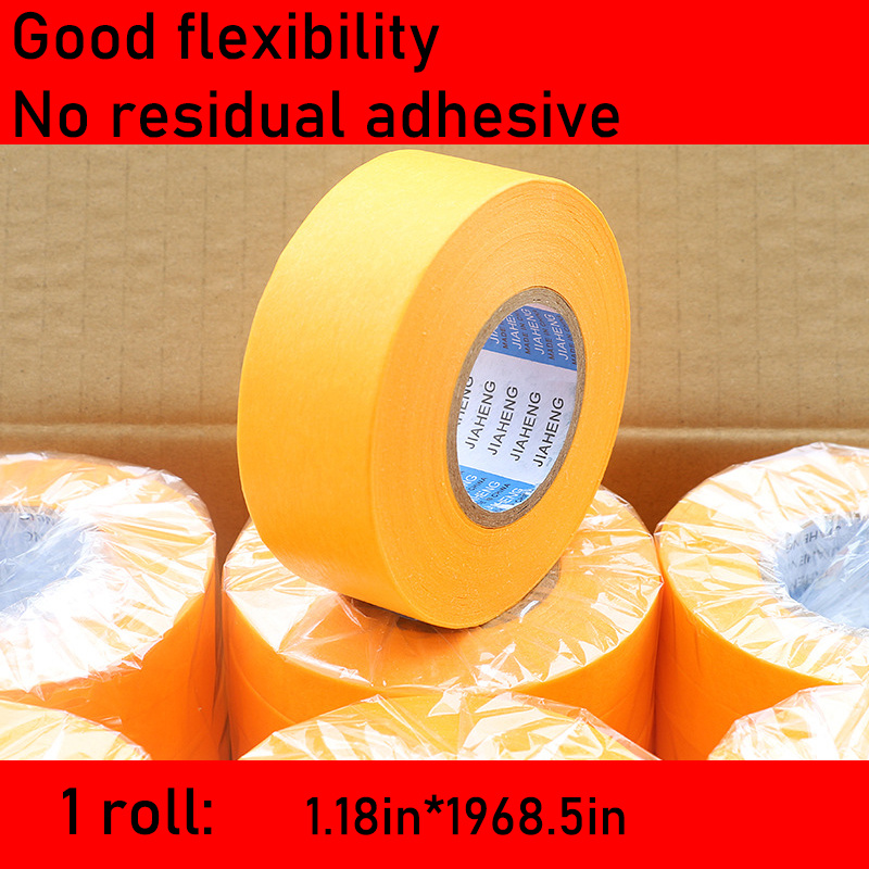E-shop 3 Stück 3Cm*50M Gelbes, hochviskoses, spurloses Masking Tape für Wanddekoration, Bilderrahmenabdeckung, Autolack Schutz, Ultra-breit, reißfest,