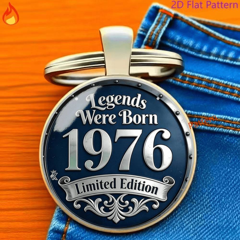 TEMU 1 Elegant And Stylish 1976 Themed Keychain! Made Of High Quality Alloy With A Convex Round . Is The Perfect Accessory For Your Keys. Ideal Gift