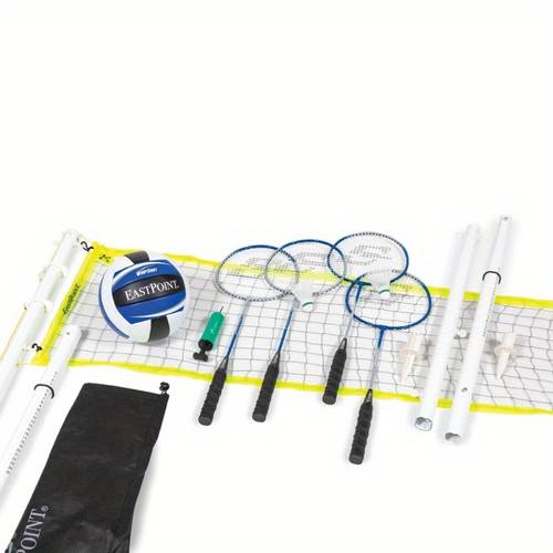 volleyball and badminton set adjustable height net set with all accessories