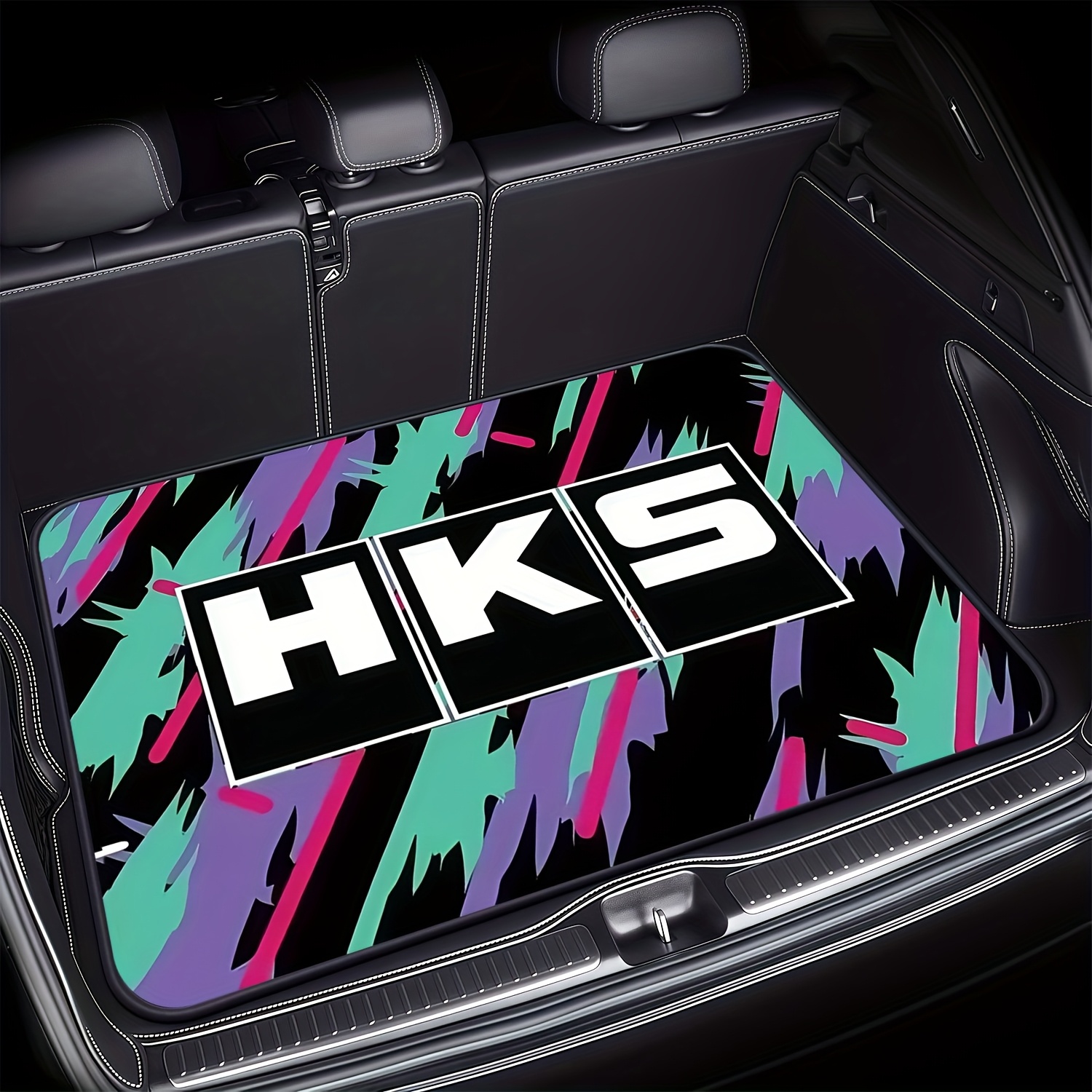 TEMU Mud1pcs Car Trunk Mat, Graffiti Print, Multifunctional Floor Mat, Suitable For Most Suvs And Sedans, Etc.- Vehicle Protection, Protects The