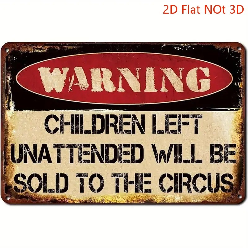 TEMU 2d Flat, [2d Flat] 2d Flat Warning Sign Vintage Metal Plaque Failure To Sold To Circus And Black Warning Decoration Heavy Duty Wall Decor For