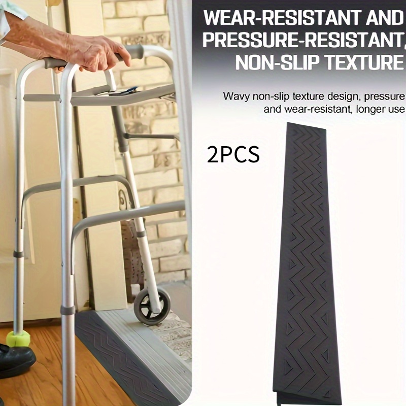 2pcs Portable Indoor Ramp For Mobility Assistance- Wear-resistant, Non-slip Textured Design, Ideal For Elderly And Mobility Devices, , Mobility Accessories