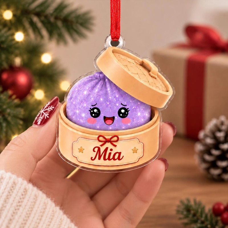TEMU Sac de cuisson 2D plat - Nom personnalisé 2D plat en acrylique, Ornement de Noël, Sac de cuisson personnalisé avec motif de dessin animé ,