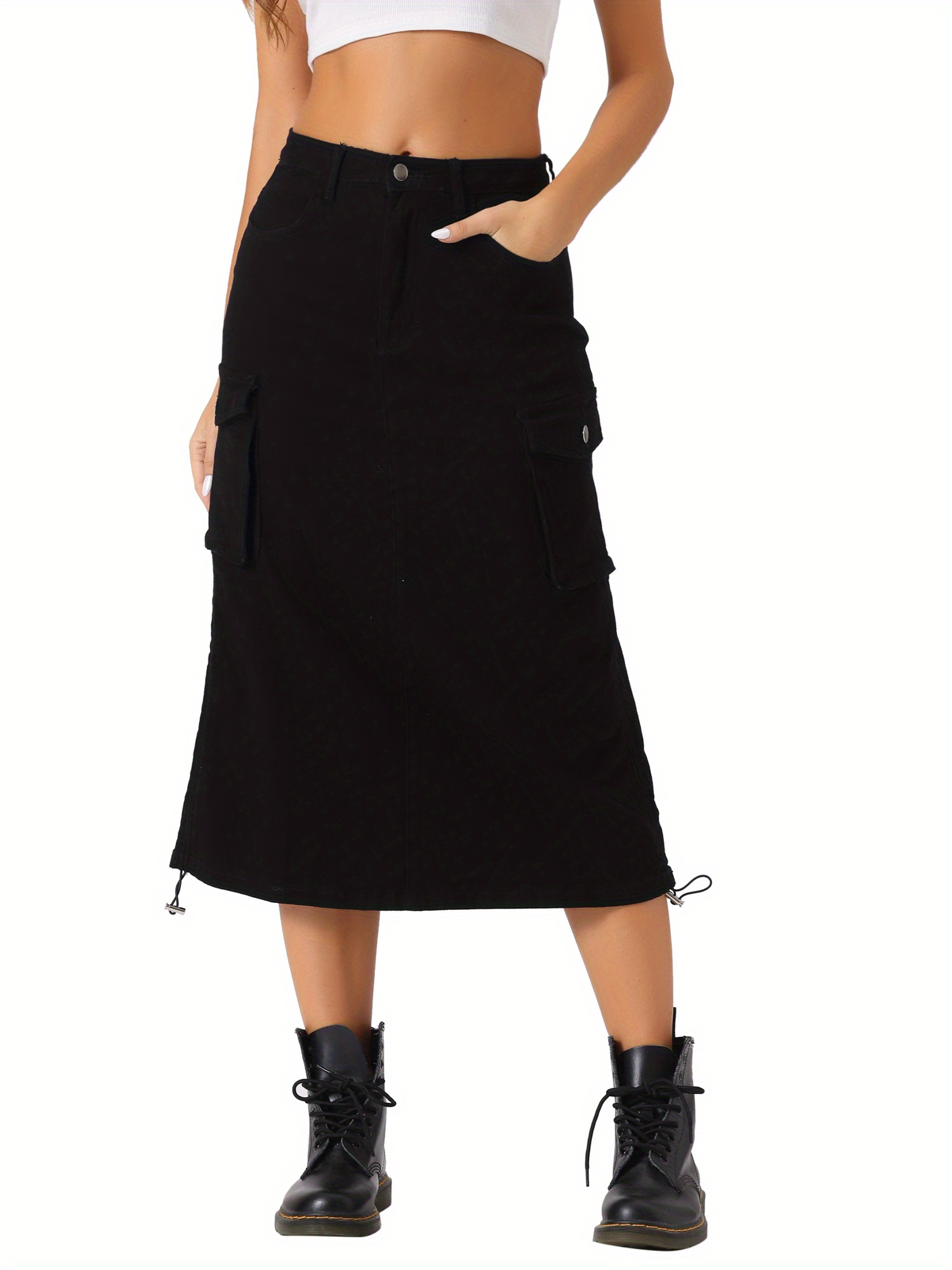 【NONCODE】Tamil cargo slit long skirt Amazon.com: PEHMEA Womens Y2K Cargo Long Skirt Midi Denim