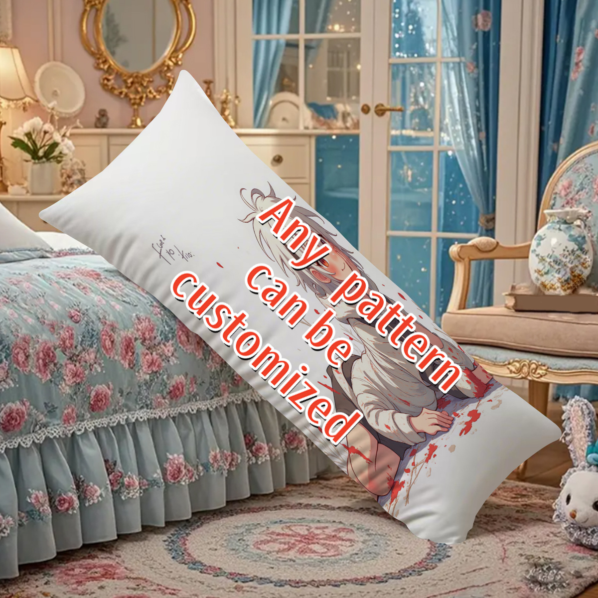 TEMU 1 Custom Photo/text Personalized Extra Large 20x54inch Large Pillow- Personalized Photo/text/logo/name/information, Plush Cover(no Filling),