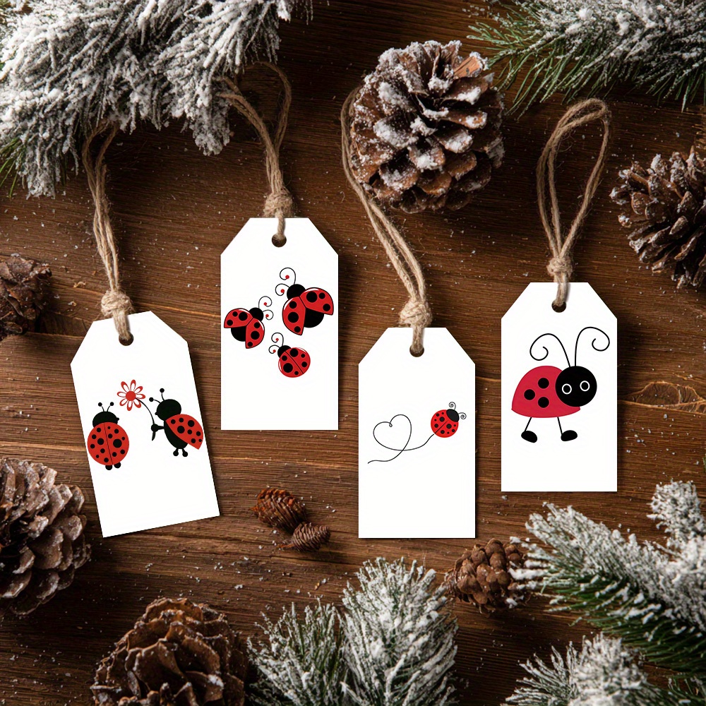 TEMU Set Of 48 Gift Tags Featuring A Ladybug Theme, Designed Simply Yet Charmingly. Ideal For Gifts Related To Gardening, Presents For , Crafting