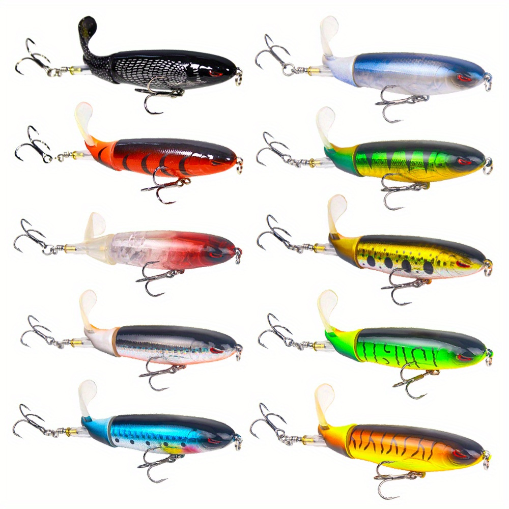 

10pcs/ Set 13g 10cm/ 3.94in Fishing Lures Multifunction Plopper Fishing Lures For Bass Catfish Pike Perch For Bass Trout Freshwater Saltwater Fishing Gear