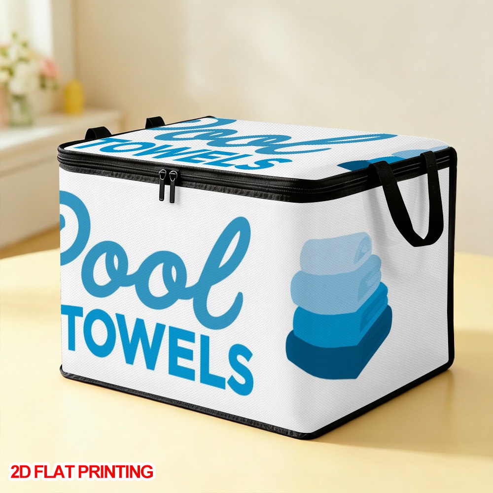 item picture 1pc large foldable storage basket with   lid suitable for pool towels books car trunk organizer oxford cloth shelf bin space saving large capacity basket for bedroom car multi gift for organization 2d   baskets