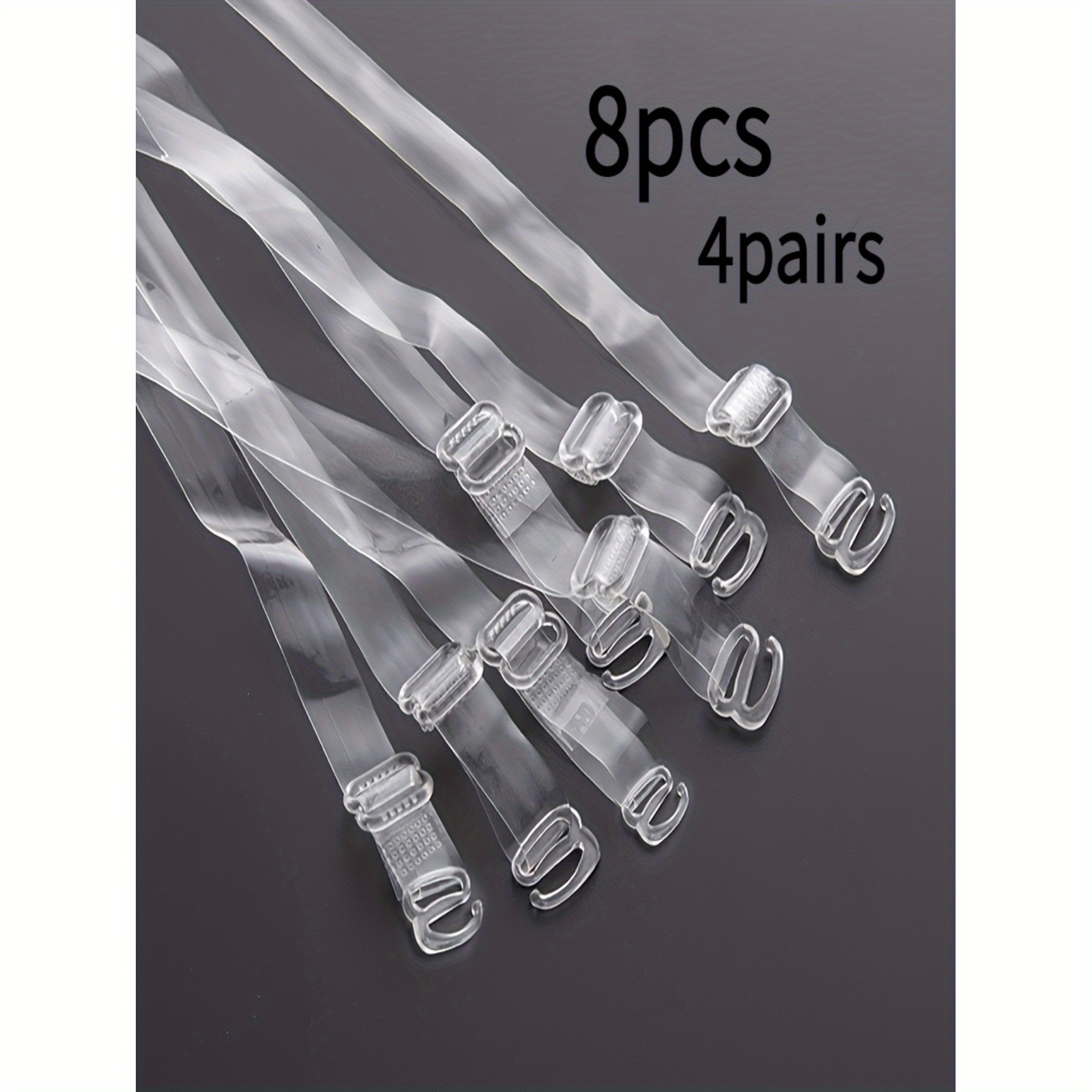 8pcs/4pcs Of Bra Straps, 4 Pairs/ Of Non-slip Adjustable Straps For Strapless Bras