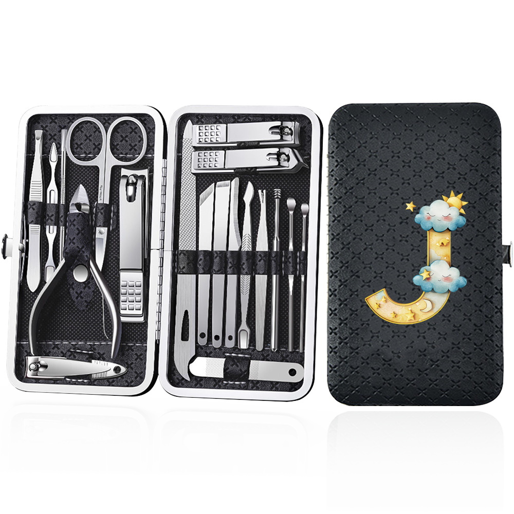 19pcs Portable Nail Clipper Set with Storage Box