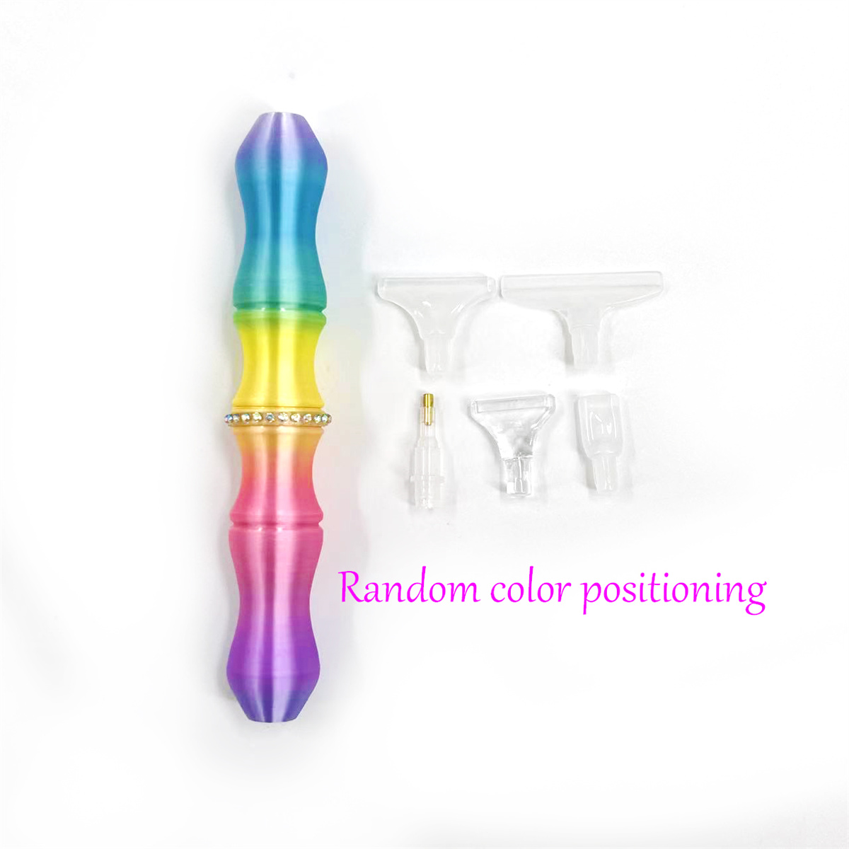TEMU Shiny Diamond Painting Pen With Rhinestones, 1 Pen And Drawing Tips, Diamond Drawing Tool Kit