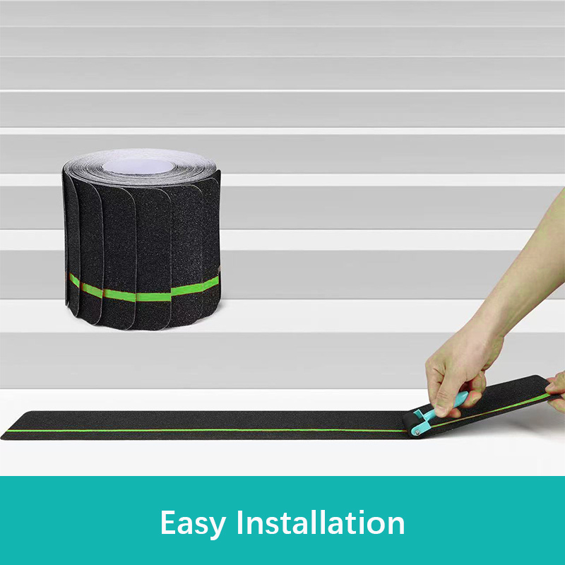 5-10片装夜光防滑胶带，24x4英寸高摩擦防水耐候设计，带夜光绿条纹，多表面兼容，安装简便，强力粘胶适用于室内外楼梯踏板 商品详情 9