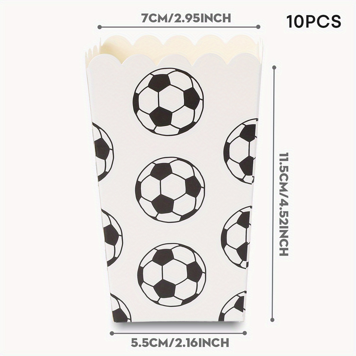E-shop 10/24-teiliges Fußball--Set: Popcorn, Pommes Snackbehälter für Geburtstagspartys, Feiern – Ideal für Fußballpartys, Lunchboxen, Bäckereien