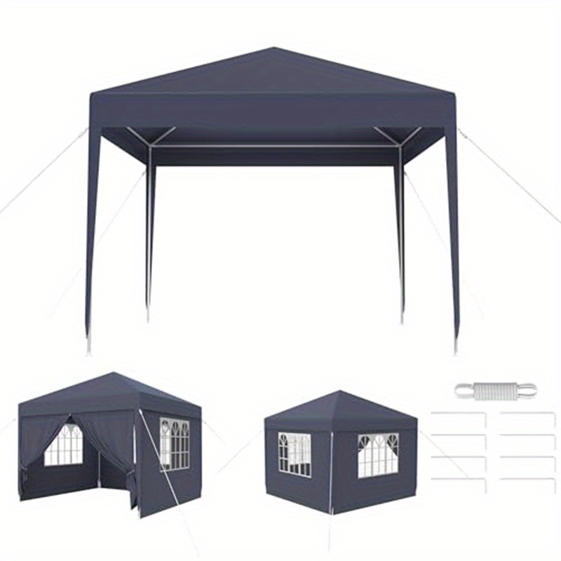 Garden Gazebo Party Tent With 4 Side Panels And Windows Uv Protection, Suitable For Gardens, Parties, Weddings And Picnics (3x3m/3x6m/3x9m, Grey/white)