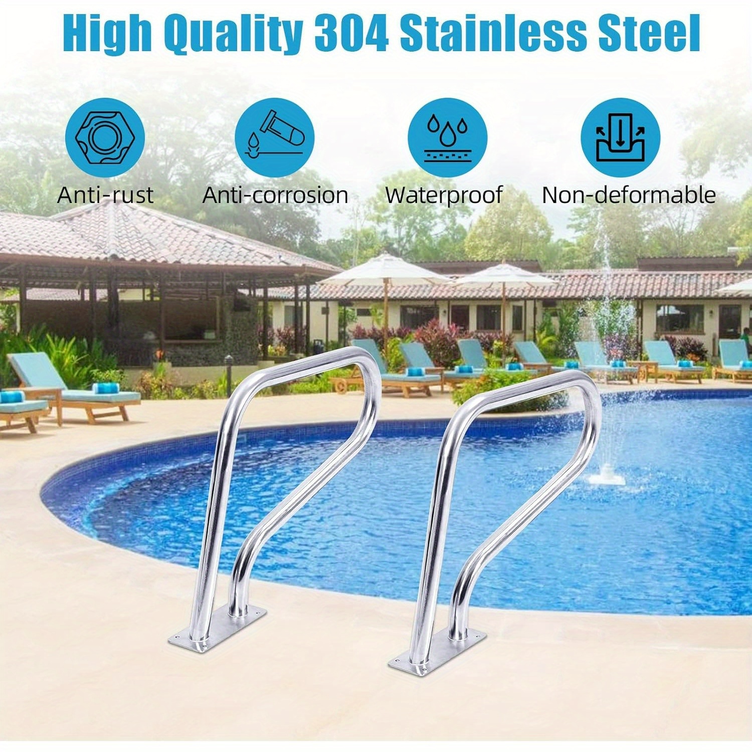 Pool Hand Rails For Inground Pools Inground Pool Stair Handrail, Pool ...